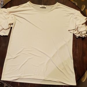 Zenana Ivory Ruffle Sleeved top
